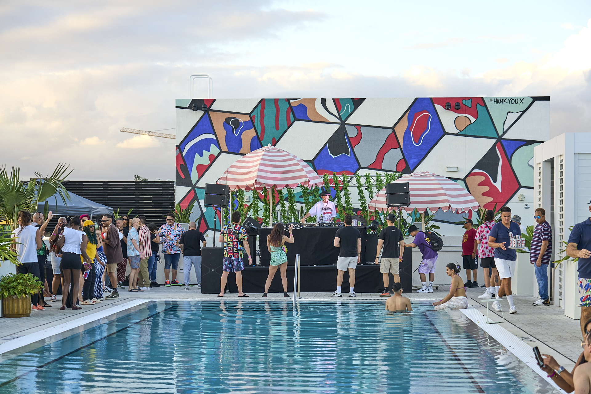 People dancing to DJ at ART Wynwood